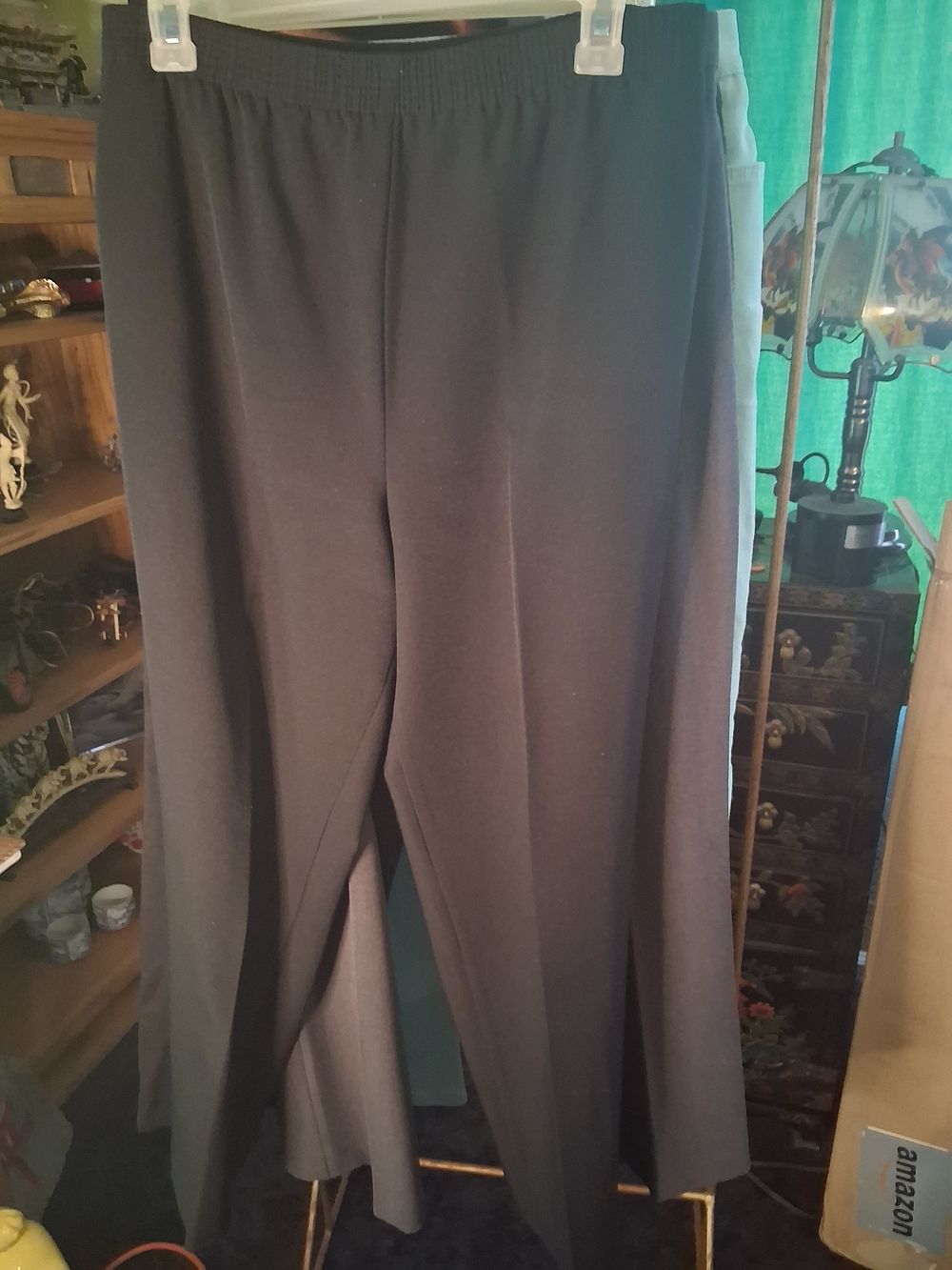 Women's Black Straight-Leg Pull-On Pants